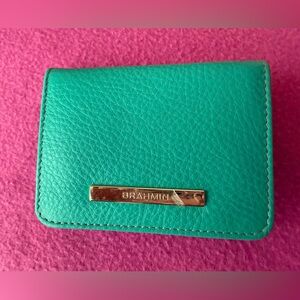 Brahmin Turquoise Leather Card Holder